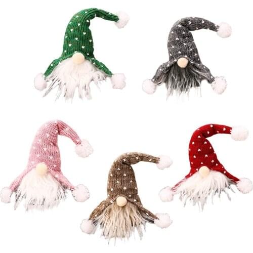 Gnome Christmas Ornaments Scandinavian Santa Tomte Bell Hat Hanging Xmas Tree
