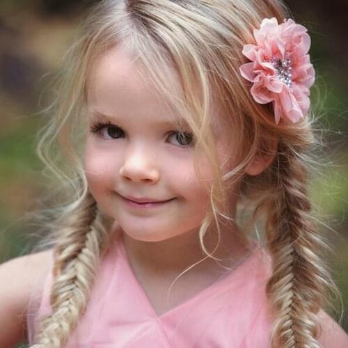 Retail 9cm Baby Chiffon Petals Poppy Flower Hair Clips Shabby Fabric Lace Flowers+Pearl/rhinestone gem For Girl Hair Accessories