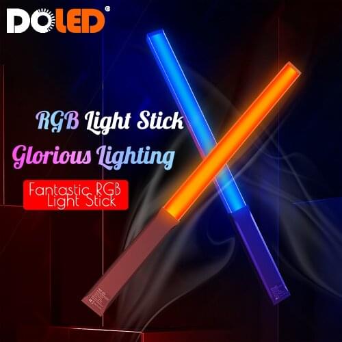 DOLED RGB Video Light Stick Tube LED Bar with Remote for Selfie Camera Photographic Photo Studio Lighting Wand Professional