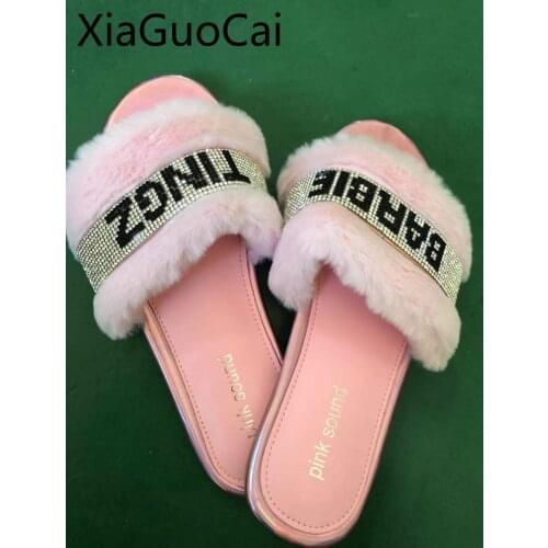 Flock Retro Women Flat Slippers Bling Outsides Sexy Ladies Spring and Autumn Slippers Fashion High Quality Women Slippers