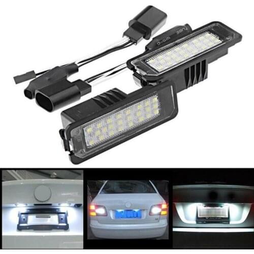 2Pcs 24SMD LED License Plate Light For VW Golf 6 VI 5 V GTI MK4 MK5 MK6 Eos Lupo Scirocco Seat Leon Altea OEM Replacement Bulb