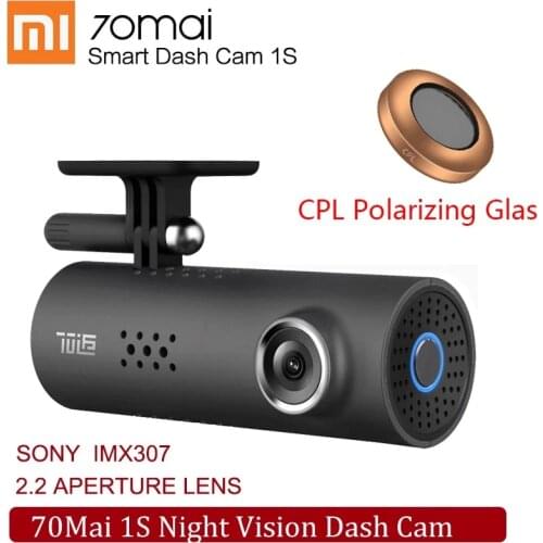 Xiao mi origin 70mai Car DVR 1S 70mai 1S 1080P HD Night Vision 70mai 1S Dash Camera Recorder WiFi 70mai Dash Cam CPL Polarizing