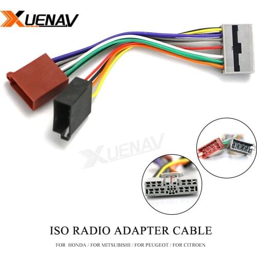 Xuenav 12-111 ISO Adaptor Stereo Radio Adapter for/-HONDA for/-MITSUBISHI Wiring Harness Connector Lead Loom Cable