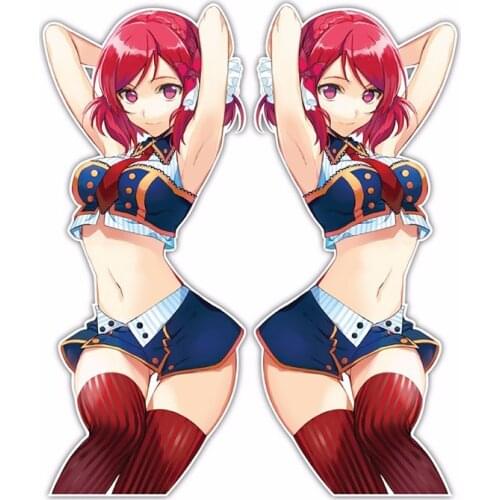 Funny Fashion Car Stickers Lovely twins Girl Cartoon Anime Decals Car Window Motorcycle Decoration Vinyl KK PVC 13cm X 11.4cm