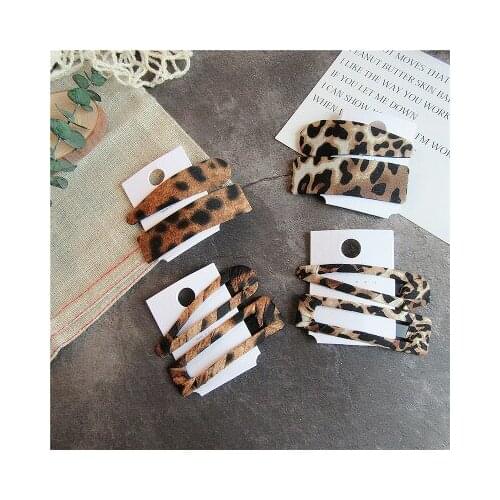 South Korean hairpin elegant temperament joker tire hair bang clip web celebrity BB clip color matching leopard BB hair clips