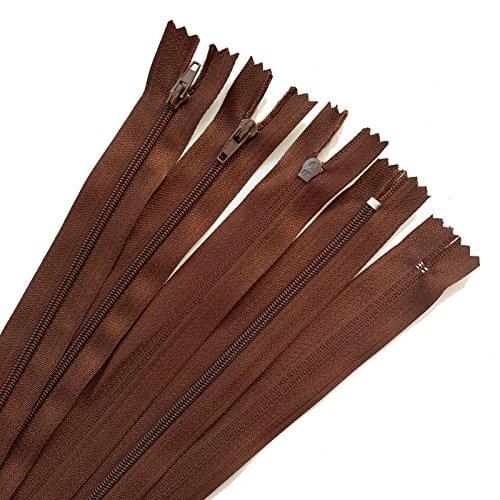 10pcs brown color 3# 15/20/25/30/35/40CM Closed Nylon Coil Zippers Tailor Sewing Craft 300