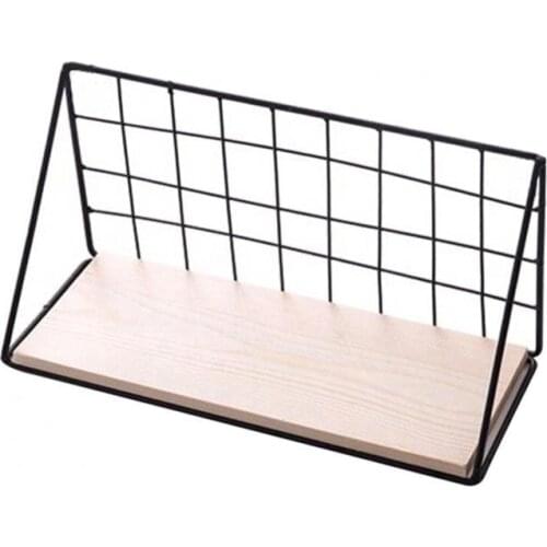 Iron Nordic Storage Holder Home Wall Hanging Shelf Flowers Pot Books Wooden Rack Storage Organizer Shelves Bath Kids Room Decor