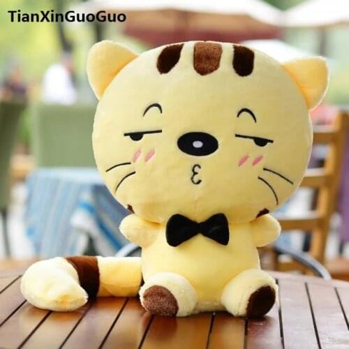 Yellow cat 40cm lovely strange expression cat plush toy soft toy birthday gift h0777
