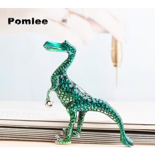 Pomlee 4 Colors Enamel Dragon Brooches For Women Unisex Jurassic Era Hadrosaur Dragon Animal Party Casual Brooch Pin Gifts