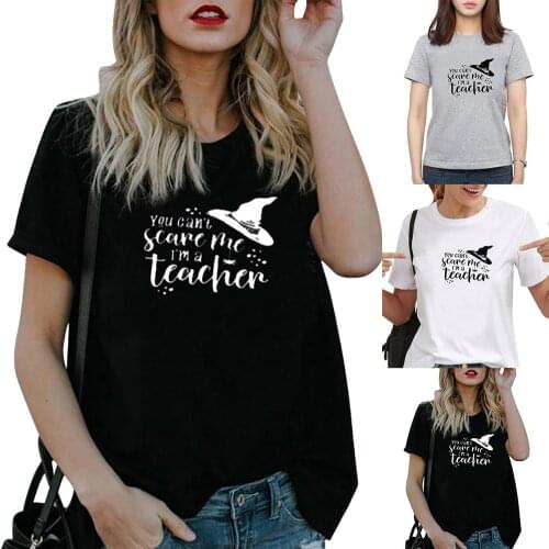 Women Summer Casual Loose Letter Hat Print Short Sleeve Round Neck T-shirt Top womens T-shirts woman tshirts female T-shirt top