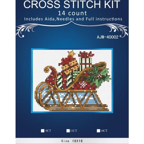 Gold Collection Top Quality popular counted cross stitch kit sleigh ornament christmas ornaments DIM 089