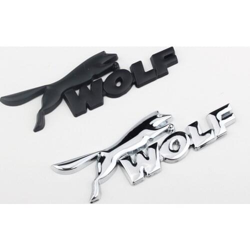 1PC Wolf Logo Sticker For Car Trunk Body Chrome Metal Badge Emblem Decal Auto Parts Exterior Decoration