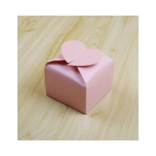 100pcs/lot Hot Sale dragees Box Colorful Love Heart Candy Packaging Box Wedding Gift Boxes for Guests