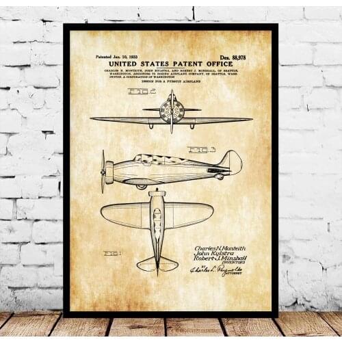 1933 Boeing Patent Blueprint Poster