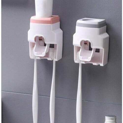 2 in 1 Wall Mount Automatic Toothpaste Dispenser Bathroom Accessories Waterproof Lazy Toothpaste Squeezer Toothbrush Holder
