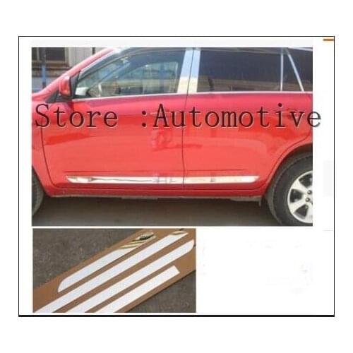 2008 2009 2010 2012 2013 For Toyota RAV4 Chrome Car Door Side Line Body Moulding Cover Trim Exterior Accessories