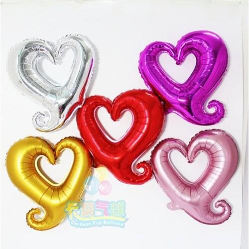 30pcs/lot 18inch Hollow Heart balloon wedding ballons aluminum foil Birthday Party Festivals Props gift globos new year decor