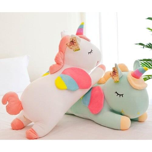 Angel Unicorn Plush Doll Down Cotton Rainbow Pony Ins Net Red Vibrato Plush Toy Baby Doll Doll Cute Pet Gift Home Furnishings
