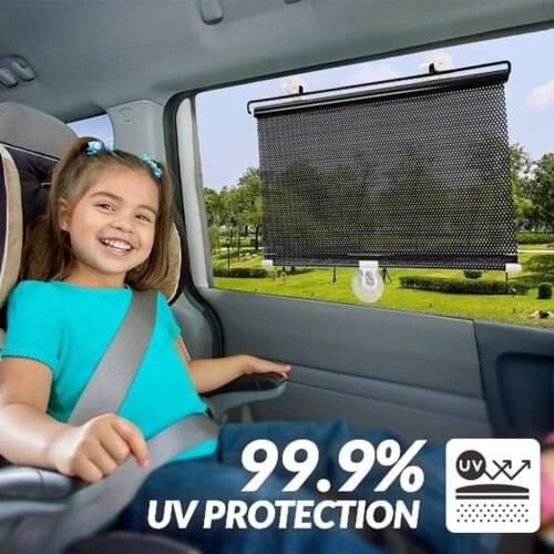Car Sunproof Sunshade Auto Accessories Interior Curtain Portable Anti-uv Removable Window Automatic Retractable Roller Blind