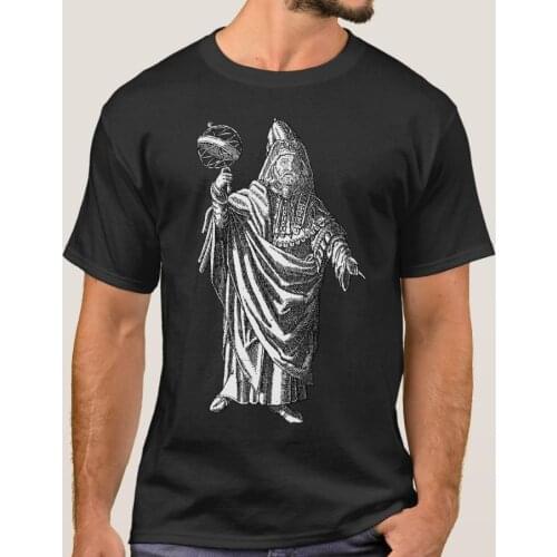Great Sage Hermes Trismegistus Holding The Globe of The Starry Sky T-Shirt. Summer Cotton Short Sleeve O-Neck Mens T Shirt New