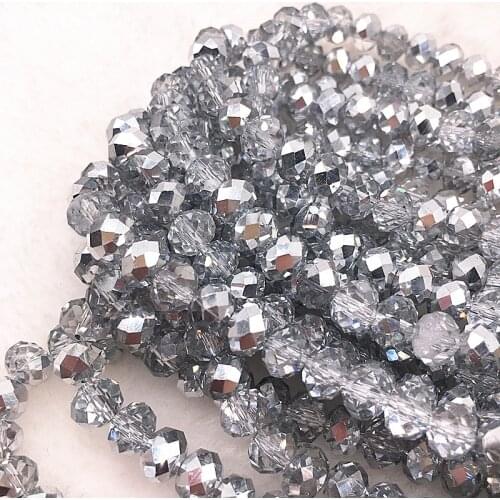 HOT 30pcs/lot 8x6mm Rondelle Austria faceted Crystal Glass Beads Loose Spacer Round Beads DIY Jewelry Making For Bracelet #016