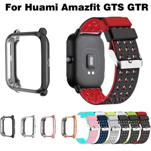 Case + Strap for Huami Amazfit GTS GTR Silicone 42mm Bracelet for Huami Amazfit Bip U Bip S GTS 2 Watch Bands 20mm
