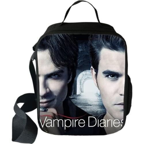 Vampire Diaries Portable Lunch Bag Women Men Picnic Camping Thermal Insulated Bag Student School Food Storage Bag