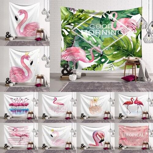 Pink Flamingo Tapestry Wall Hanging 3D Art Printing Home Blanket Decorations Polyester Beautiful Wall Carpet Boho Decor 150x200