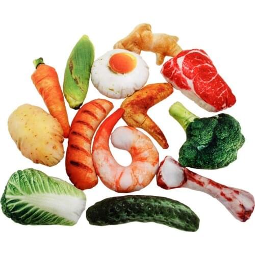 Hot Dog Fruit Vegetable Pet Chew Toy Pet Dog Toys for Small Dogs Bite Resistant Squeaky French Bulldog Interactive Dog Toys