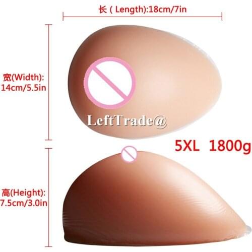1800g fake silicone breast form for man crossdressing transgender boob prosthesis realistic big F cup