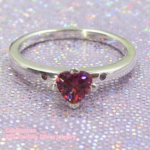 Valentines Day You & Me Ring, Multi-Colored CZ 100% Authentic 925 Sterling-Silver-Jewelry Free Shipping
