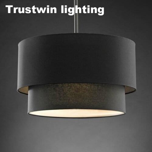 With flax fabric canvas linen ligen shade big size foyer dinning room hotel round hanging light lamp fixture fitting