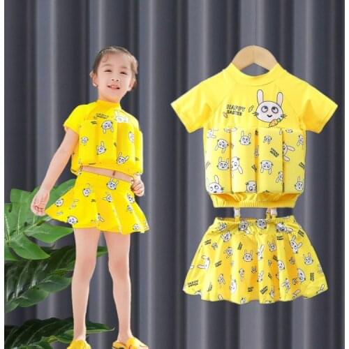 Swimsuit for Girls with Buoyancy Summer Two Piece Girls Sets Fashion Swimwear for Baby Girls Kids Swimming Beach Bathing Bikini