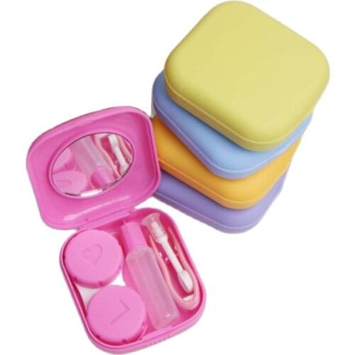 Lymouko Lovely Pocket Mini Contact Lens Case Travel Kit Easy Carry Mirror Lenses Box Container