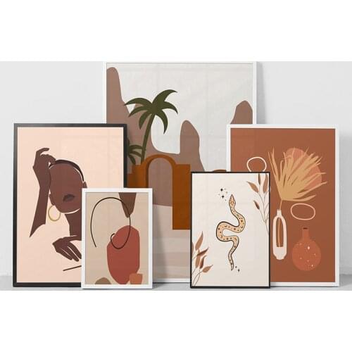 Minimalist Canvas Painting Abstract Landscape Posters And Prints Boho Wall Art Africa Women Pictures For Living Room Home Decor