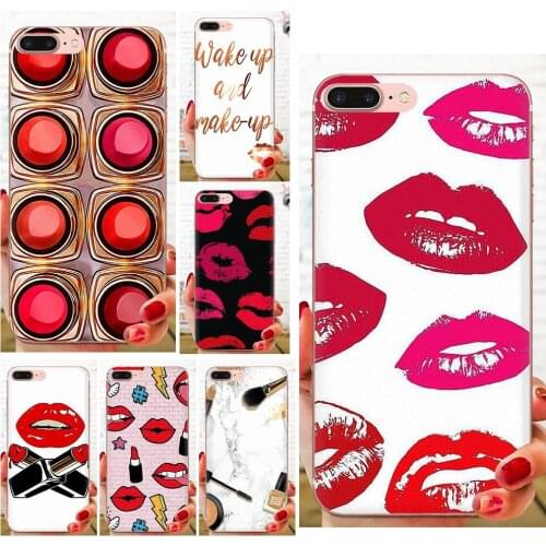 For Xiaomi Redmi mi10 lite Pro Note 9 PRO Max 9s Mi9 K30 K20 Pro 5G Soft Covers Sexy Lips Cosmetics Lipstick Powder