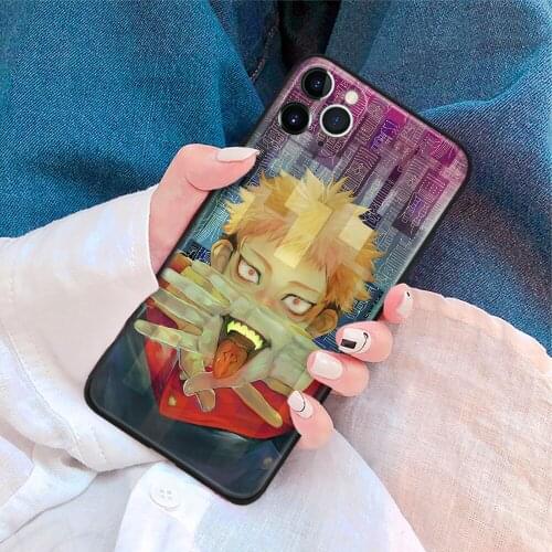 Yuji Sukuna Jujutsu Kaisen Anime Soft TPU Glass Phone Case for IPhone SE 6s 7 8 Plus X Xr Xs 11 12 Mini Pro Max Samsung