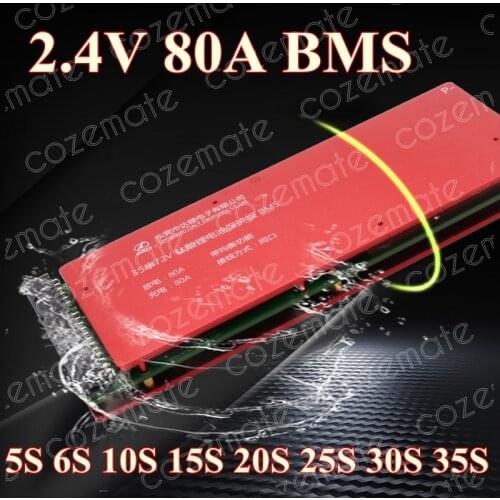 Customize LTO Battery BMS 80A Common Port Circuit Protection Board 2.4V Lithium Titanate Battery BMS PCM 5S 12V 30S 72V 60V