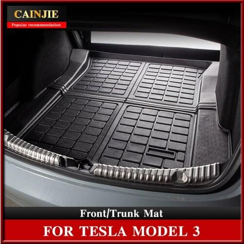 New Model 3 Car Front Trunk Mat For Tesla Model 3 2021 Accessories TPE Upper Trunk Mat Waterproof Lower Trunk Mat