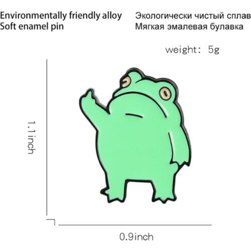 New 20Pcs Funny Middle Finger Frog Badge Alloy Brooch Lapel Pin Action Figure Toy