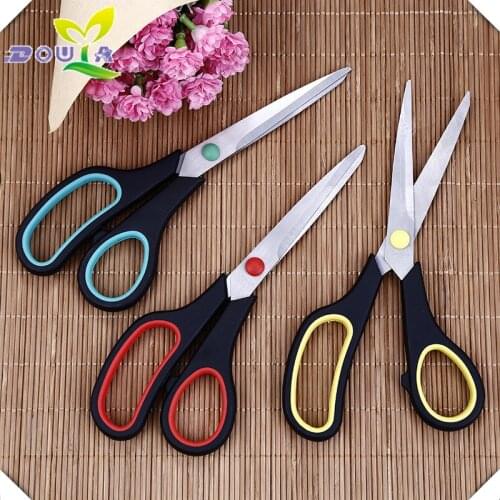 Modern golden 8.5 Inch Stainless Steel antiskid rubber plastic scissors office stationery shear garment tailoring