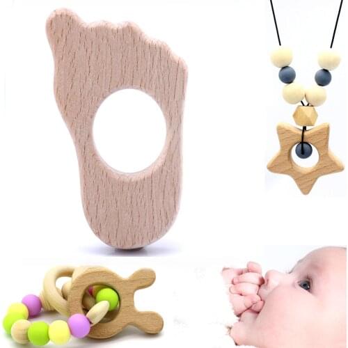 OlingArt 55*83MM 2pcs/lot beech wooden Small feet natural childrens toys DIY Organic Eco-friendly jewelry Making Pendant