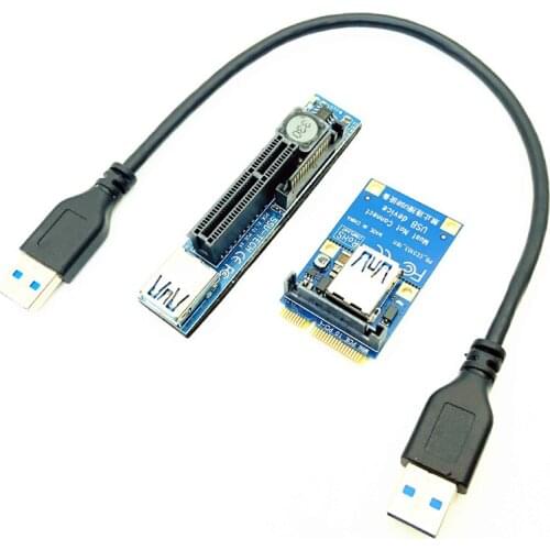 PCI-E Riser Mini PCIE to PCIE X4 Extension Port Adapter Riser Card PC Graphics Card Connector 30cm USB Cable PCIE Extender Riser