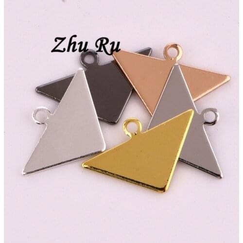 20pcs ZHU RU 11*16.5mm Geometric inverted triangle Aircraft shape Pendant Charms For Jewelry Making Cellphone Straps Pendant