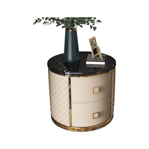 Bedside table light luxury round marble wrapped net red bedside table modern simple bedroom furniture storage