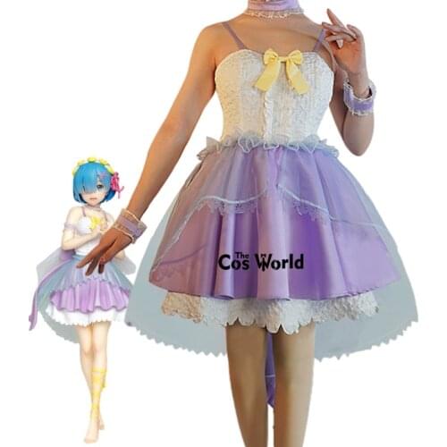 Re Zero Kara Hajimeru Isekai Seikatsu Remu Angel Clear Dress Outfits Anime Cosplay Costumes
