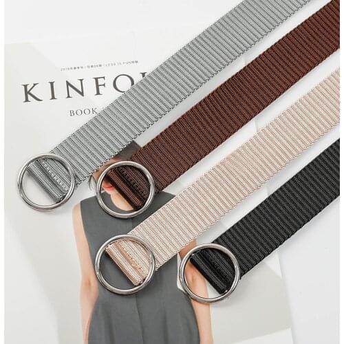 Women Solid Fashion Buckle Waist Belt Feminino Ceinture Femme Cinturon Mujer Harajuku Cinto Canvas Male and Female Student Belt
