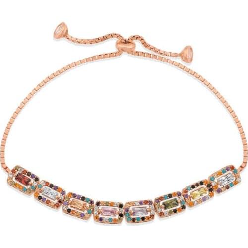 Silver Colored Baguette Cubic Zirconia Elevator Bracelet