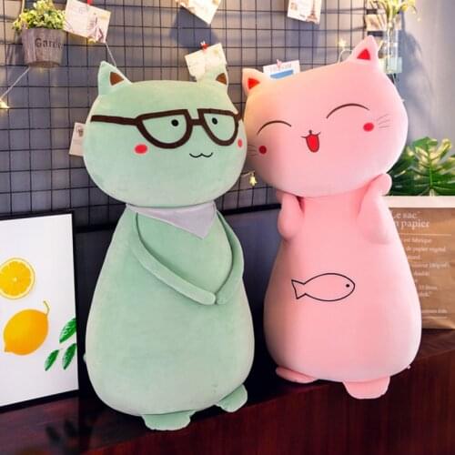 Cute Cat Plush Dolls Toy Gift Stuffed Soft Doll Cushion Sofa Pillow Baby Accompanying Sleep Gifts Xmas Party Home Furnish Decor