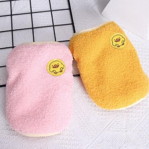 Warm flannel Thicken Dog Vest Cartoon Dog Shirt small cat dog clothing Dogs Coat Hoodie Pet Clothes for Teddy Chihuahua